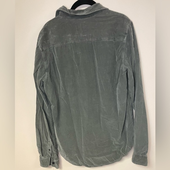 Mens Grey Corduroy Button Down - Picture 2 of 4